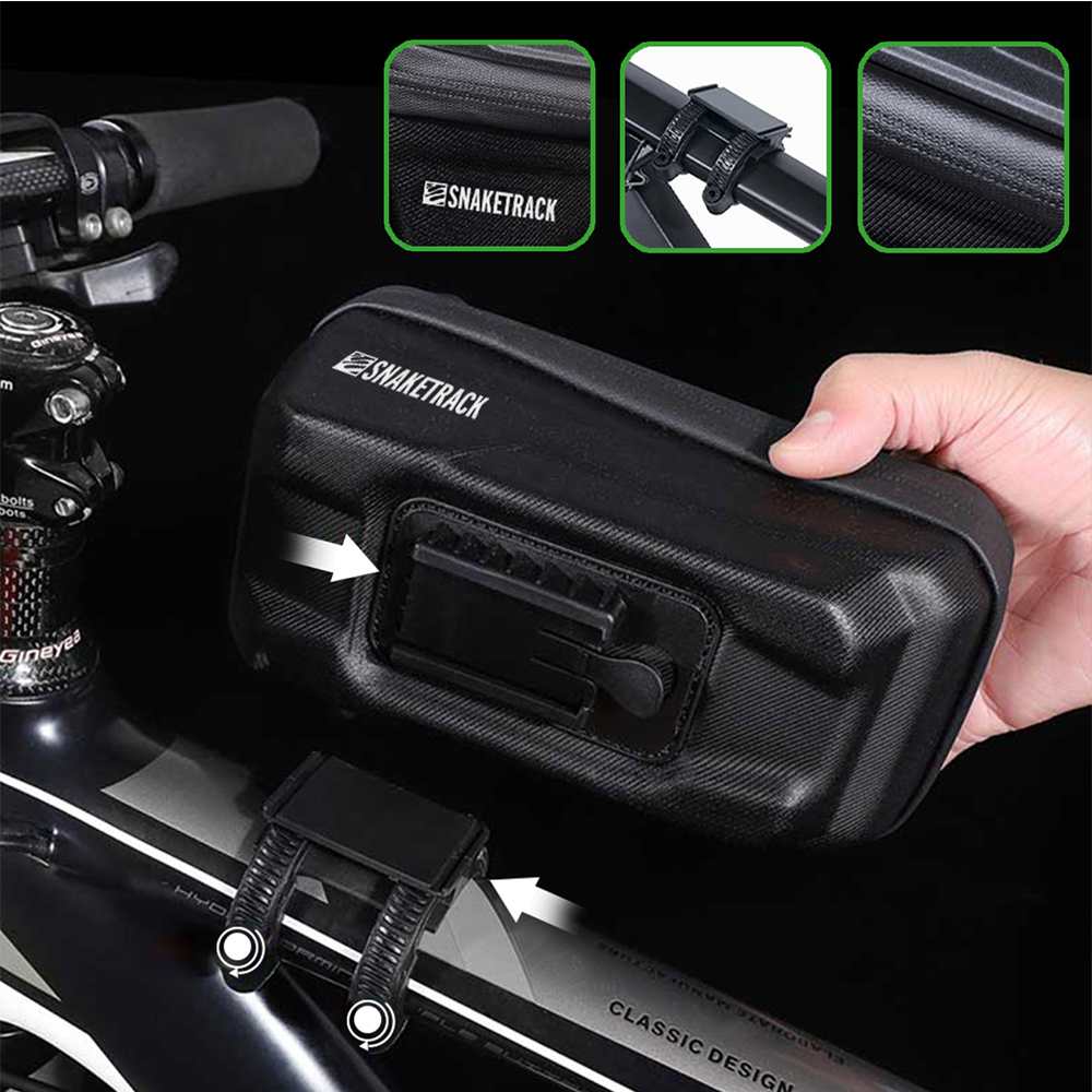Snake Track ST02 Handlebar Bike Bag with Phone Holder Black