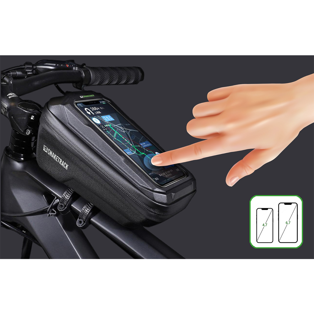 Snake Track ST02 Handlebar Bike Bag with Phone Holder Black