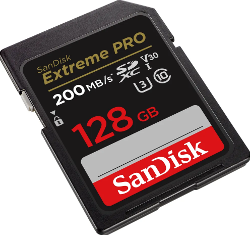 Atminties kortelė SanDisk Extreme Pro 128GB SDXC C10 V30 UHS-I U3, juoda