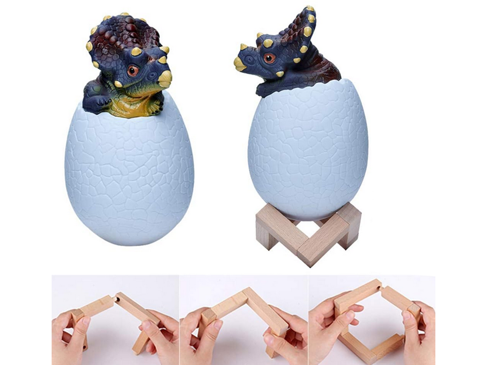 Triceratops Dinosaur Egg RGB LED Night Light for Kids