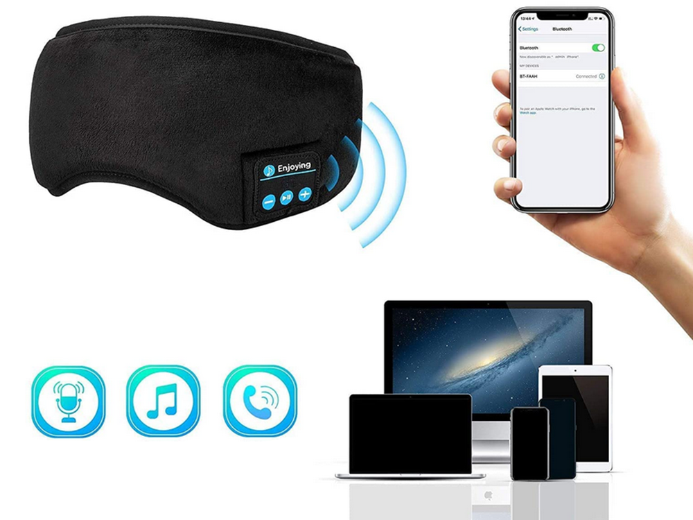 Sleep Mask with Built-in Bluetooth Headphones