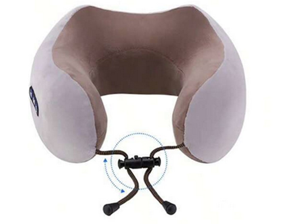 Travel Neck Pillow with Massage Function, Soft Memory Foam