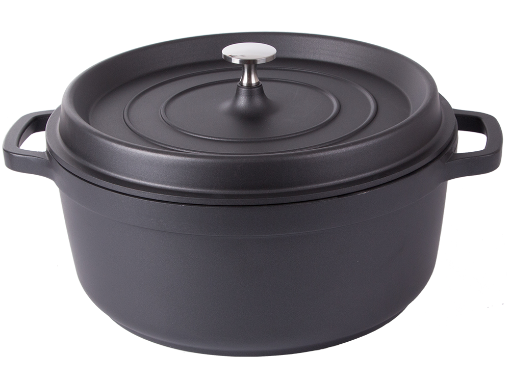Casserole Roasting Pot with Lid 7L, Non-Stick, Induction & Gas, Black