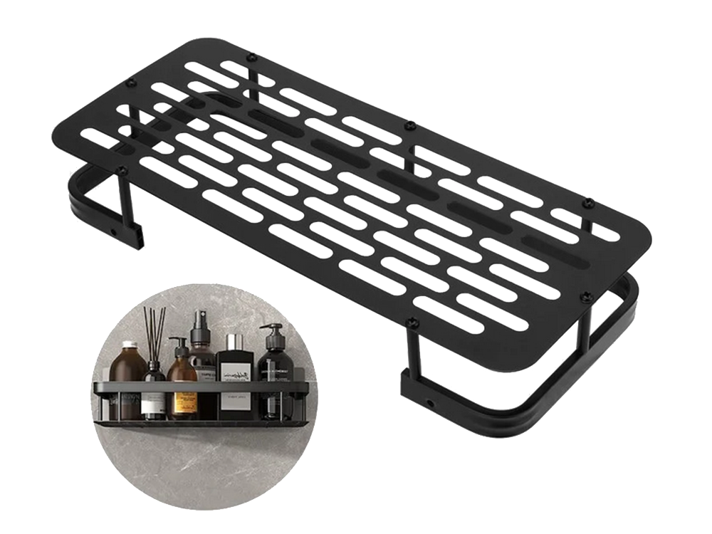 Hanging Metal Shelf for Bathroom and Kitchen Loft, Black