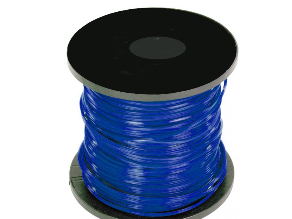 Reinforced Trimmer Line with Wire, Square, 3mm, 100m, Navy Blue