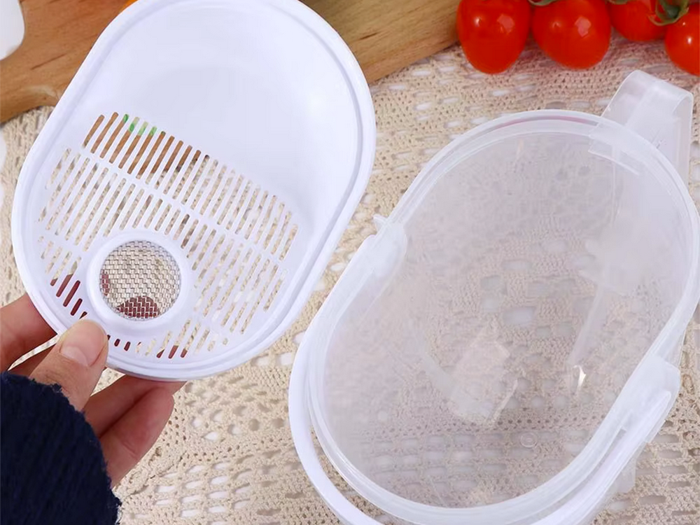 Rice and Grain Washing Bowl with Strainer 1L, Mixed Colors