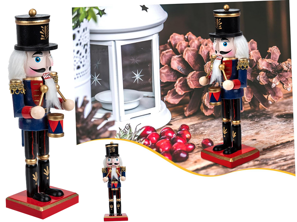 Christmas Wooden Nutcracker, Decorative Figurine, 25 cm