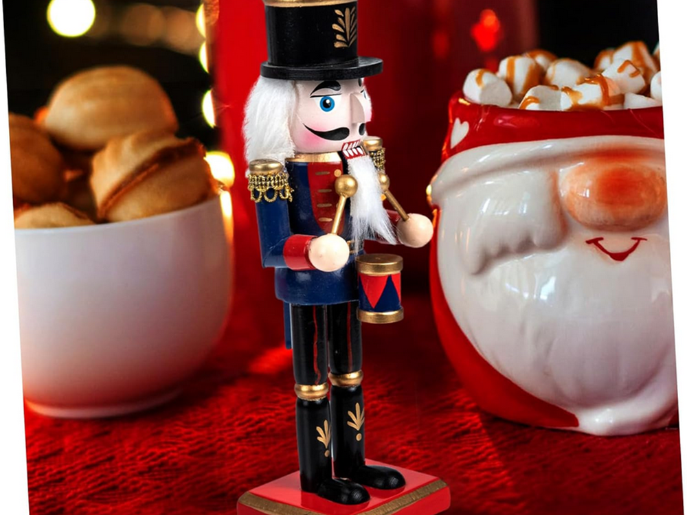Christmas Wooden Nutcracker, Decorative Figurine, 25 cm