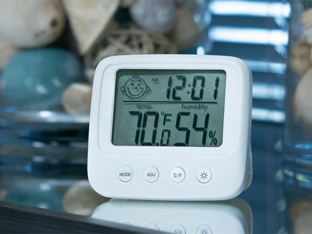 Indoor Digital Thermometer and Hygrometer with Clock and Alarm