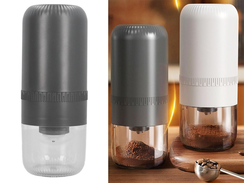 Electric Coffee Bean Grinder with Adjustable Coarseness, USB, 150 ml