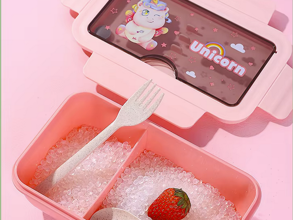 Lunch Box with Two Compartments and Cutlery Set, 1 L
