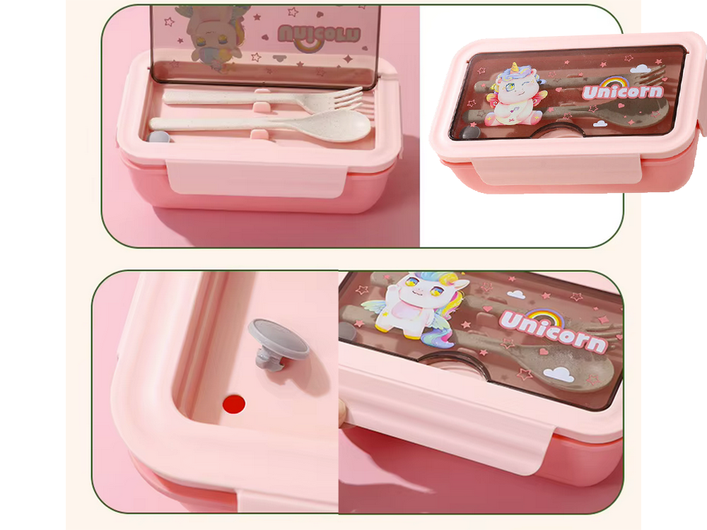 Lunch Box with Two Compartments and Cutlery Set, 1 L