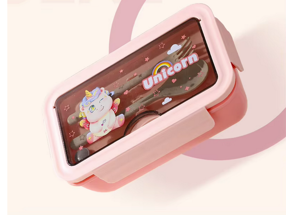Lunch Box with Two Compartments and Cutlery Set, 1 L