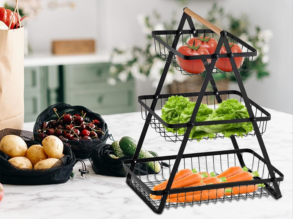 Three-Level Kitchen Shelf Organizer