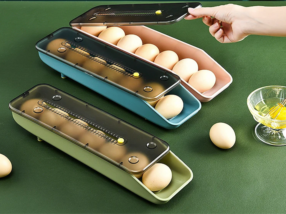 Egg Storage Container and Fridge Organizer with Date Indicator