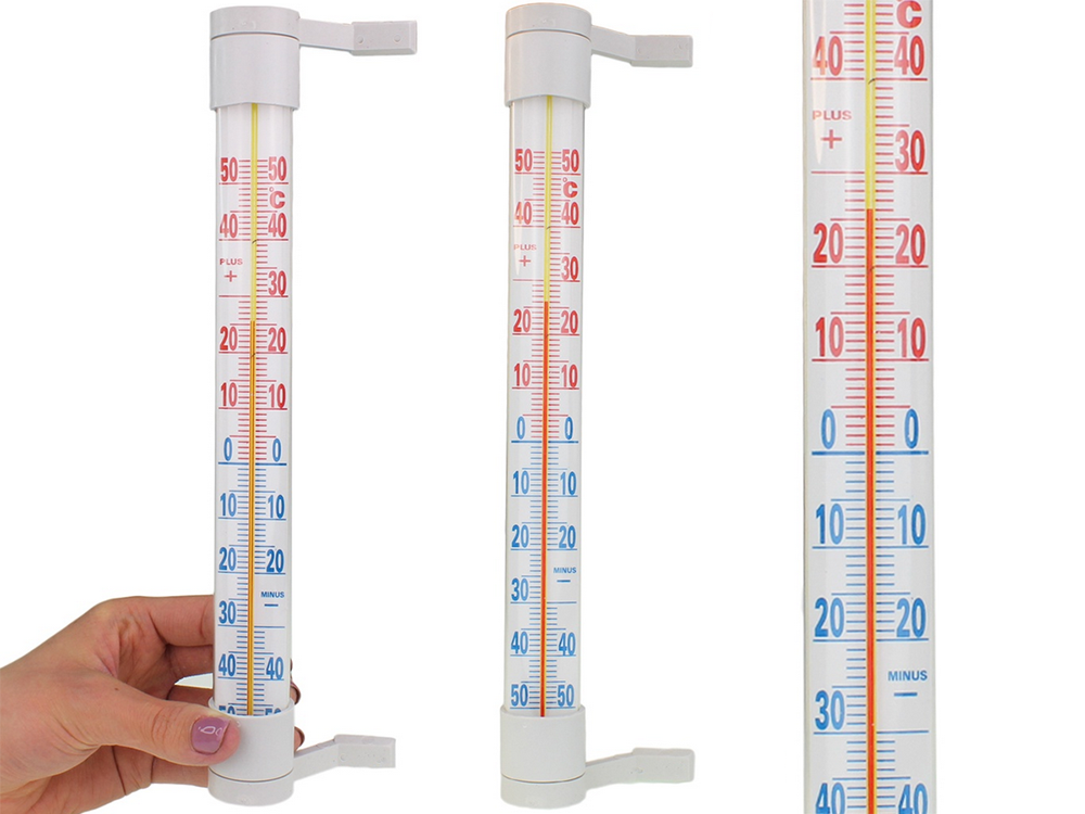 Outdoor Window Thermometer, Wall-Mounted, White