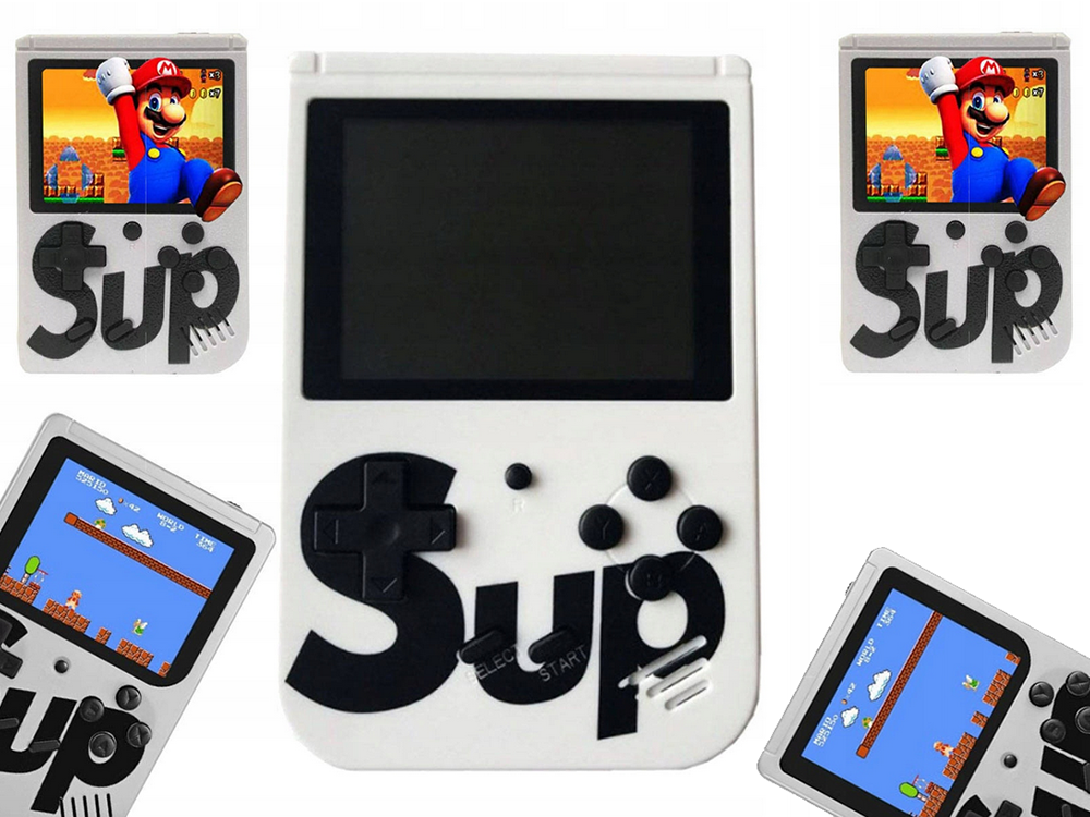 Mini Retro Portable Game Console, 400 Games, 3.0\" TV, White/Red