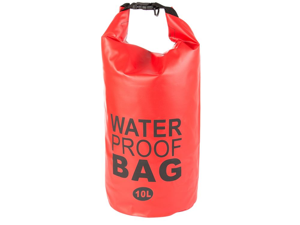 Waterproof dry bag backpack for kayak, hiking 10L, red