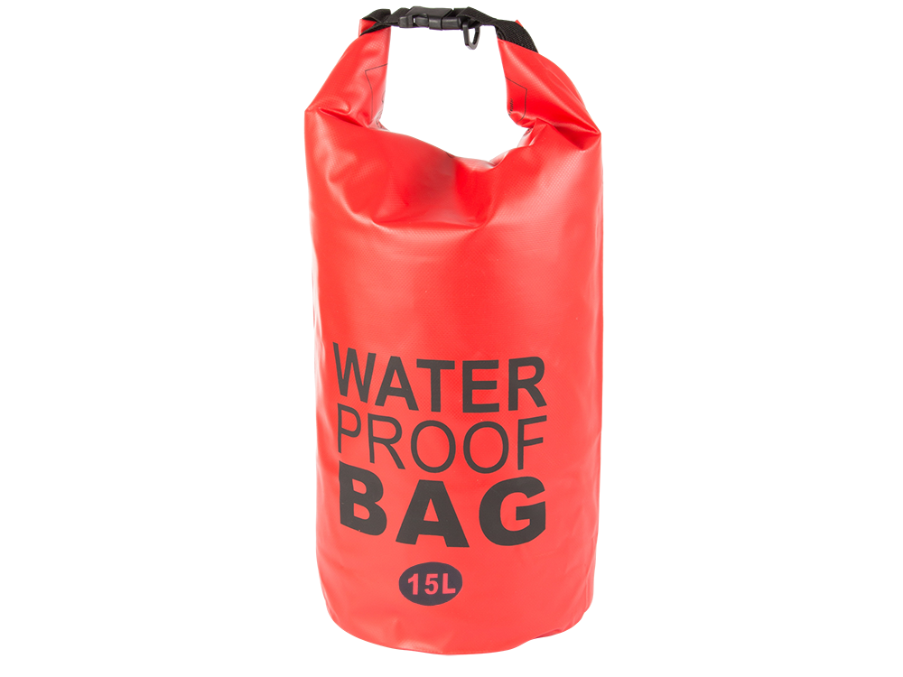 Waterproof Dry Bag Backpack for Kayak, Hiking, 15L, Red