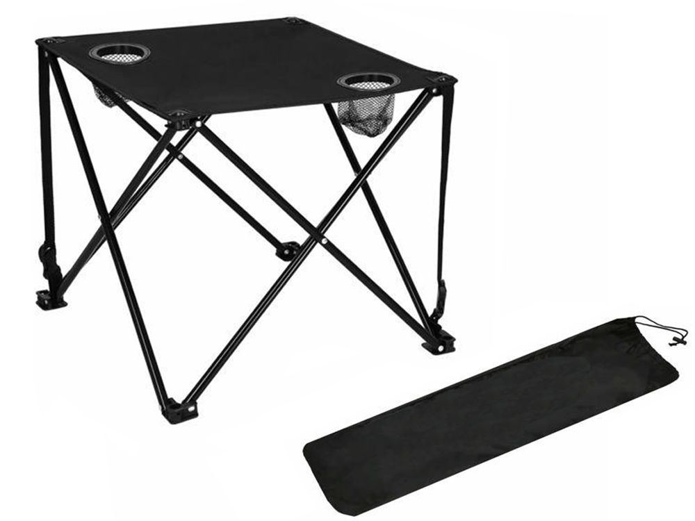 Folding Fishing Camping Table, Black