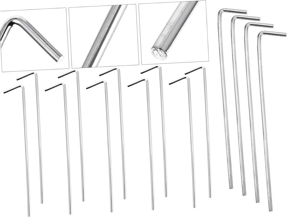 Steel Tent Pegs 24 cm, 10 pcs, Silver