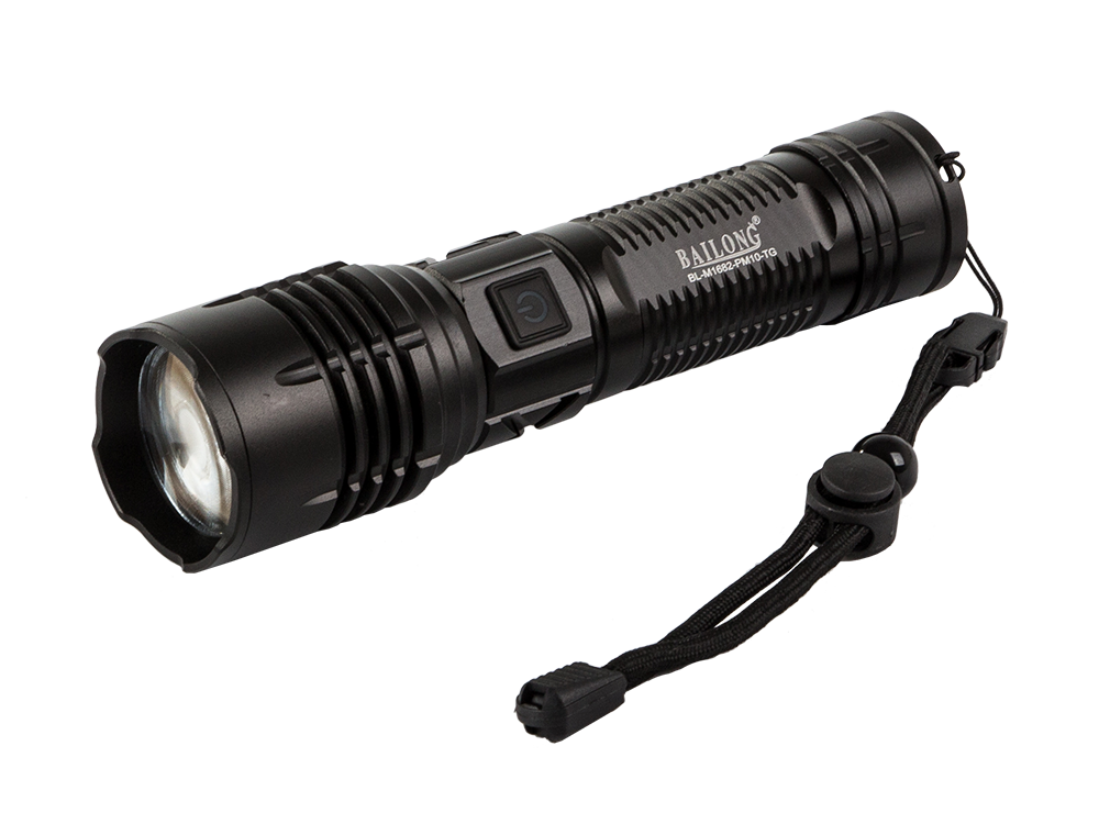 Bailong M1682 Tactical LED Flashlight with Zoom, Power Bank