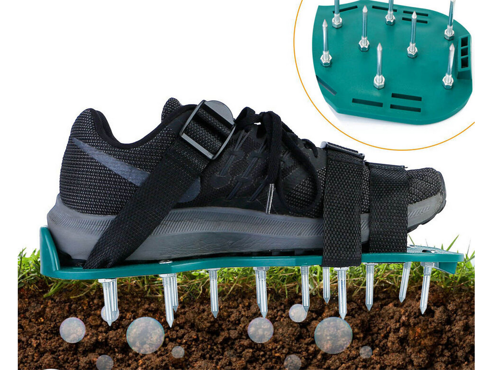 Lawn Aerator Shoes Attachments with Spikes, Green