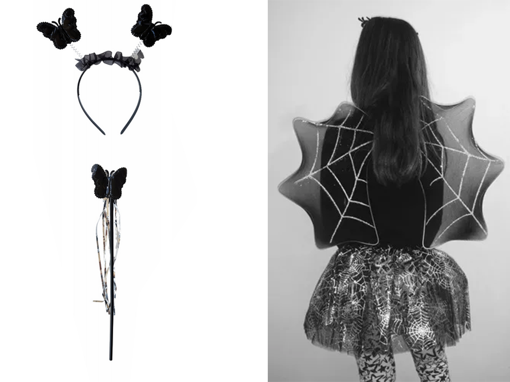 Kids Halloween Costume Set: Skirt, Wings, Wand, and Headband