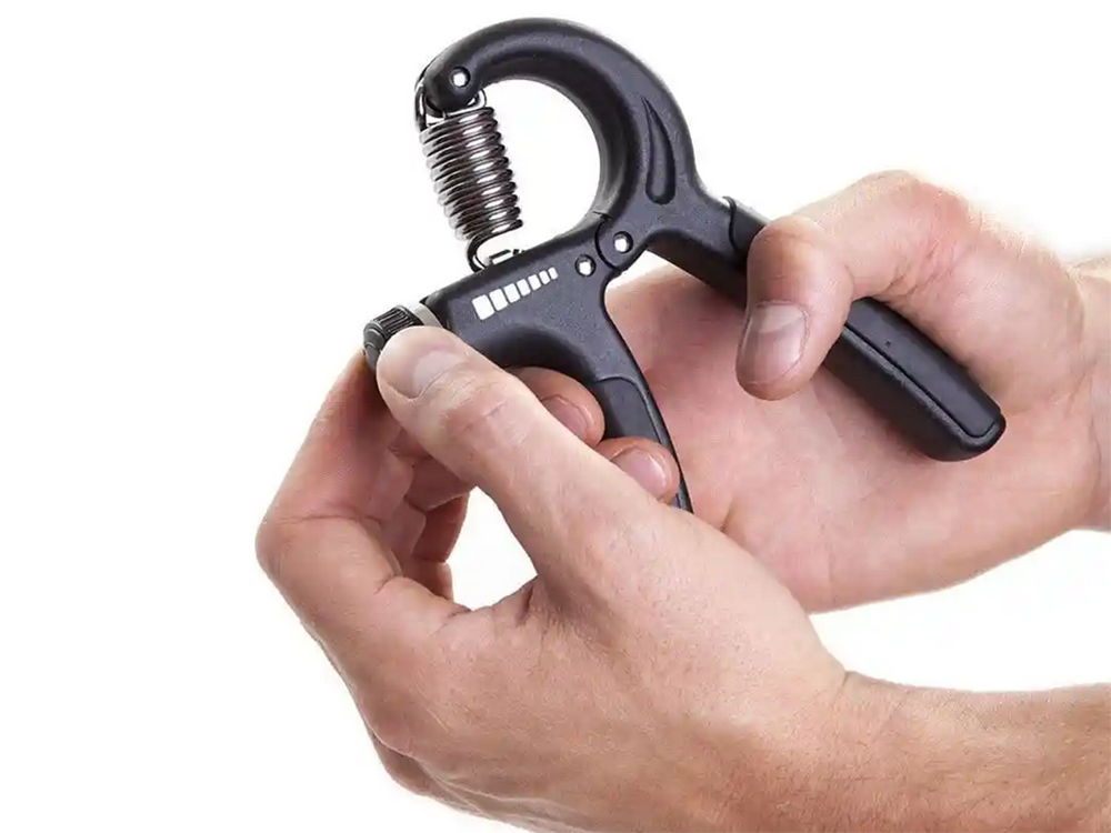 Hand grip strengthener with adjustable resistance 5–60 kg, black