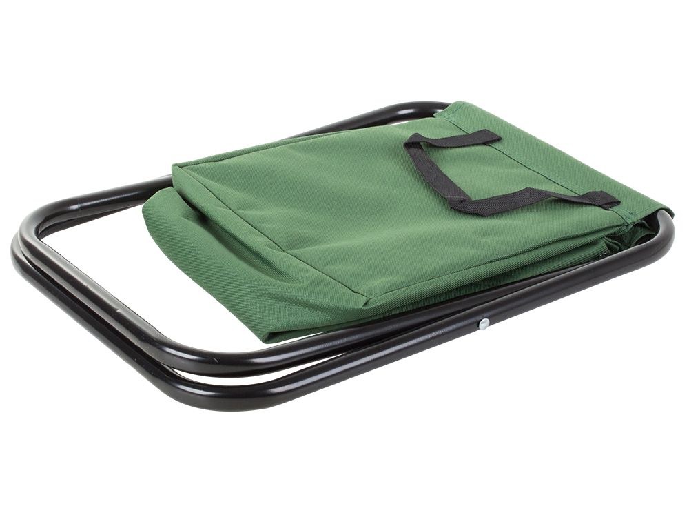 Folding fishing and camping chair with bag, green
