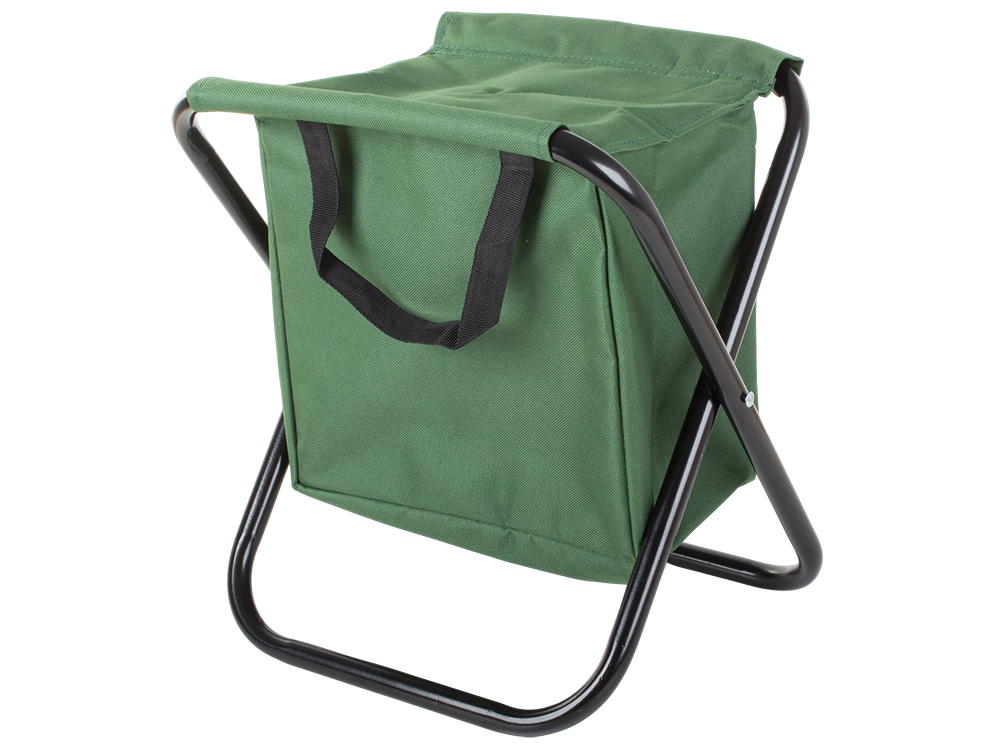 Folding fishing and camping chair with bag, green