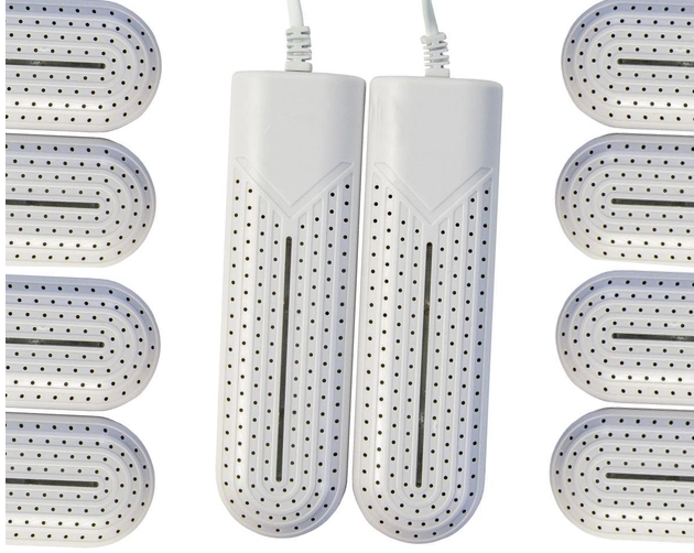 Shoe dryer with UV-C sterilization, for gloves and hats, white