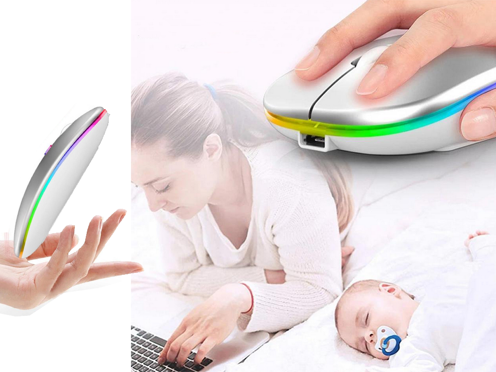 Belaidė optinė pelė Slim 2.4 GHz / Bluetooth, balta