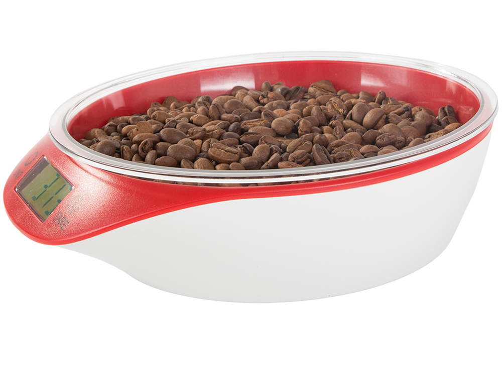 Precise digital kitchen scales with removable bowl 5kg, white-red