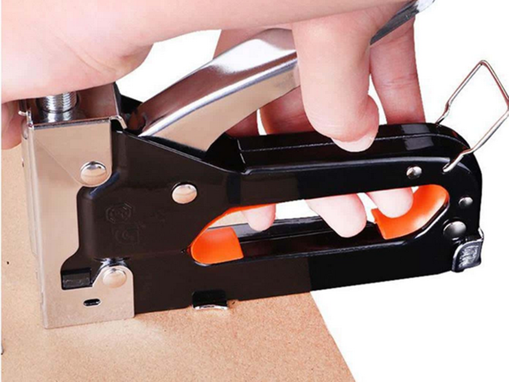 Heavy-Duty 3-in-1 Upholstery Staple Gun, Manual Metal Tacker 4-14mm