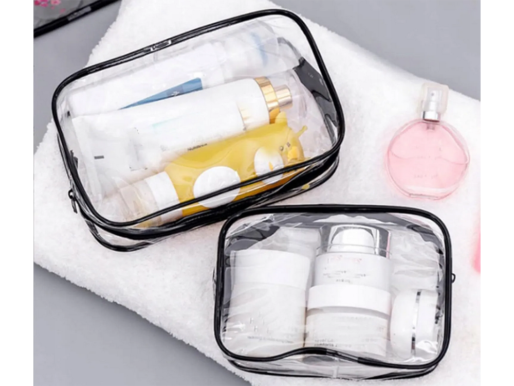 Clear Makeup Bag Set 3-in-1 Travel Cosmetic Organizer for Airport