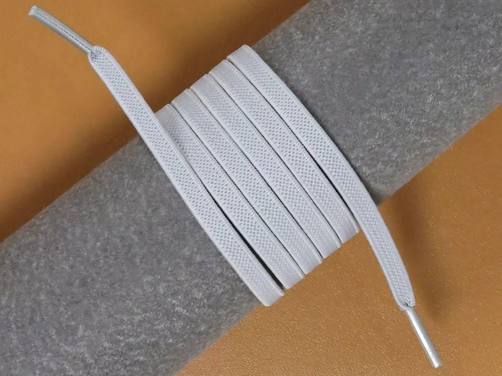 No-Tie Elastic Shoelaces with Metal Clips 100cm, White (2 pcs)