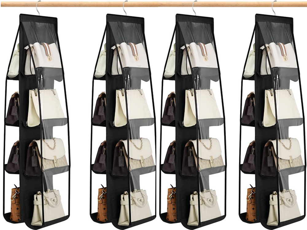 Hanging Closet Organizer for Bags and Shoes, Black