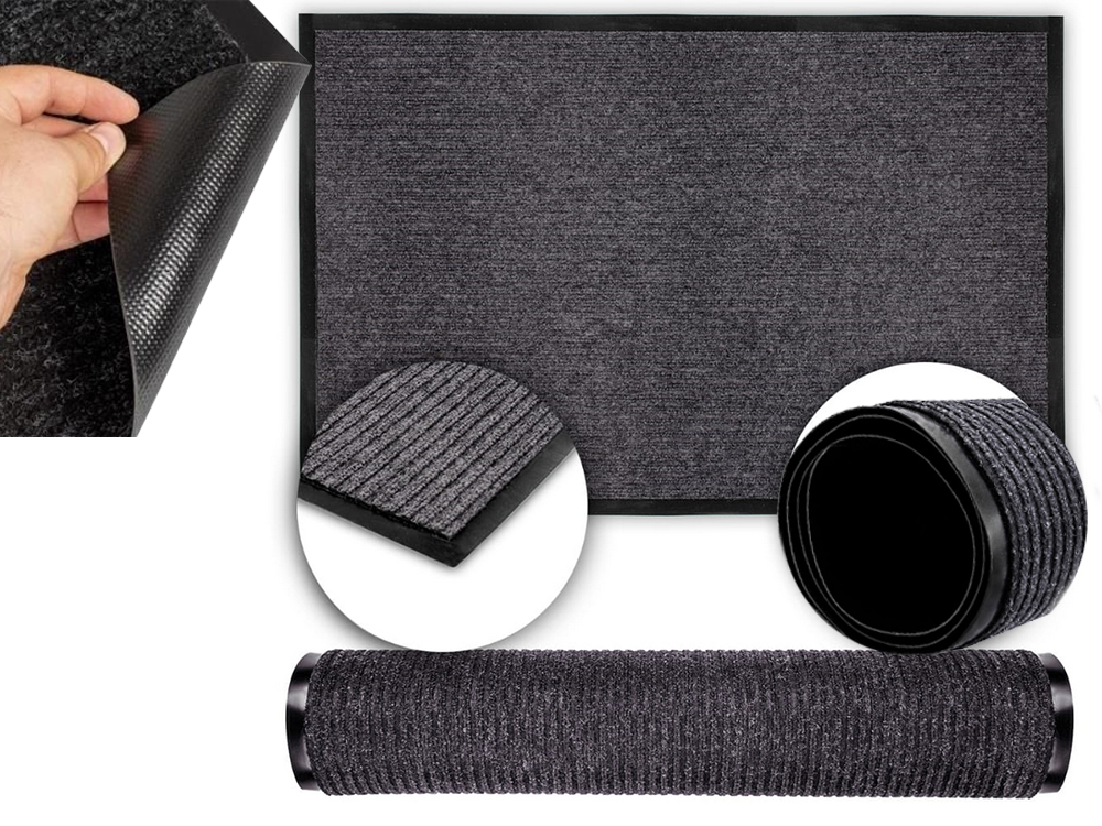 Rubberized Doormat 40x60 cm, Grey