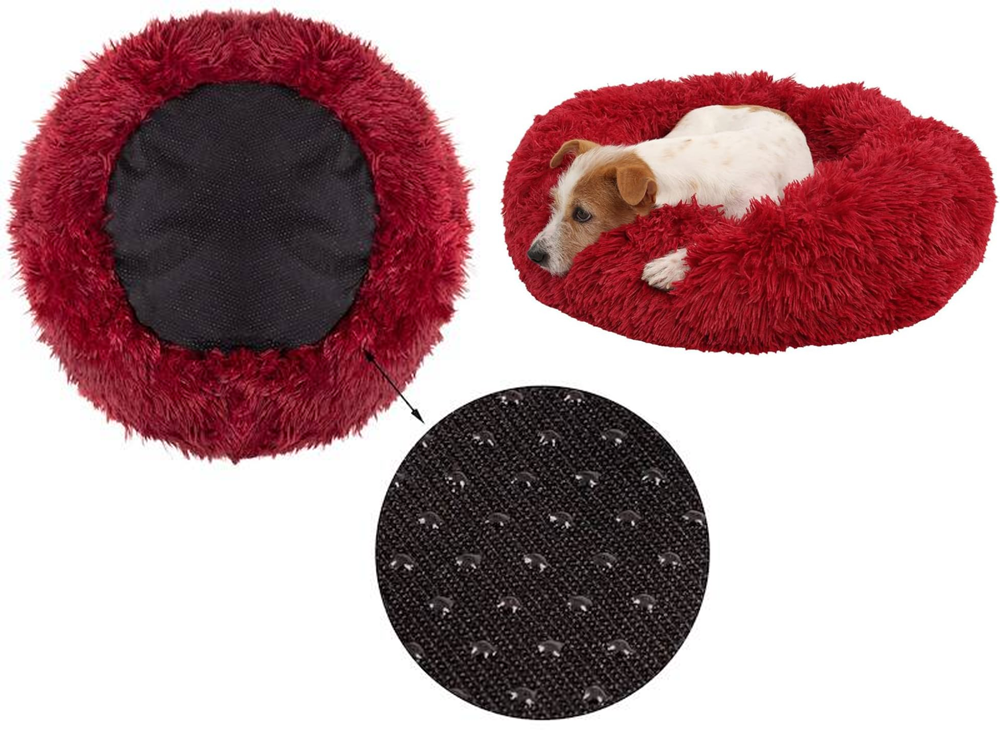 Pliušinis guolis šunims ir katėms, 100 cm, bordo