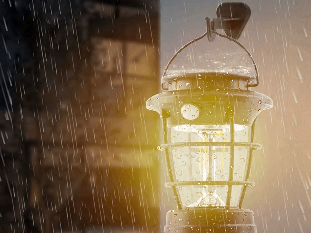 Solar Camping Lantern LED with Motion and Dusk Sensor USB, Black