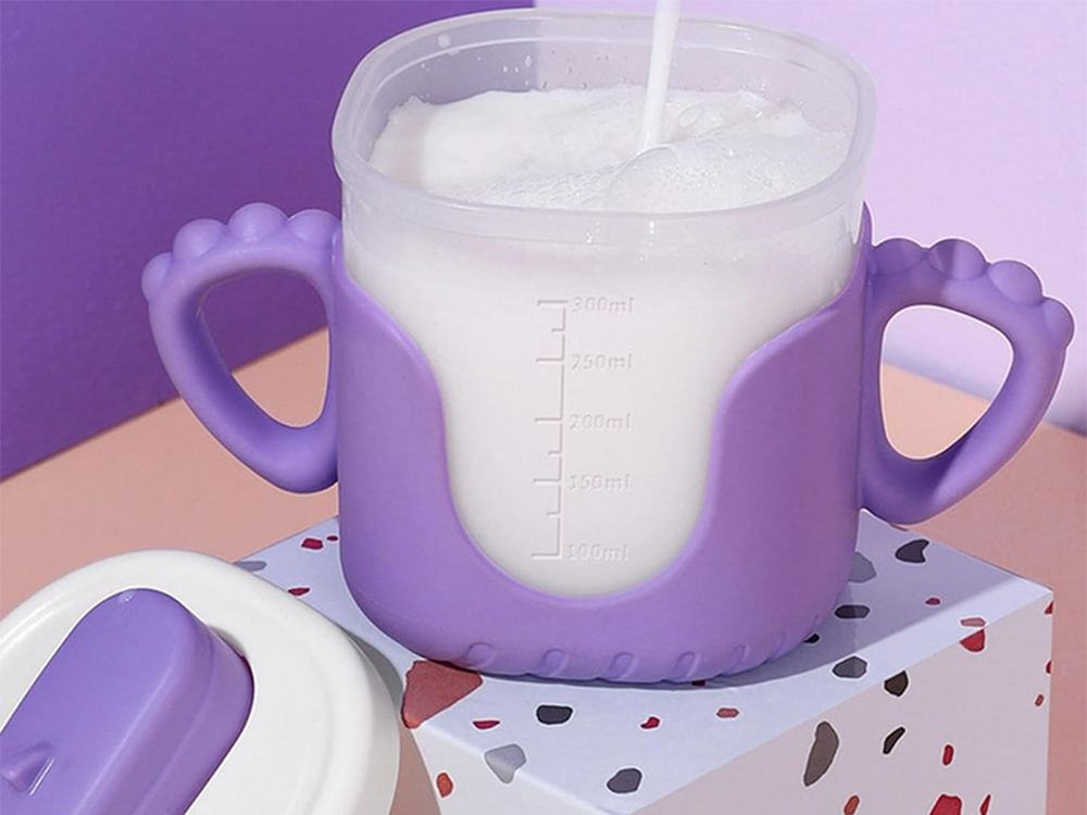 Baby Non-Spill Sippy Cup with Silicone Handles and Straw, 300ml
