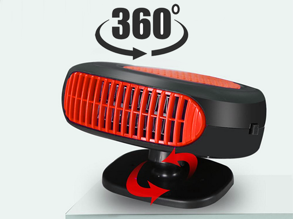 Portable 12V Car Heater and Fan 150W, Windscreen Defroster, Black-Red