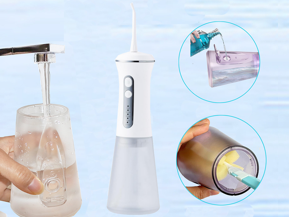 Belaidis burnos irigatorius su 350 ml talpa ir DIY režimu