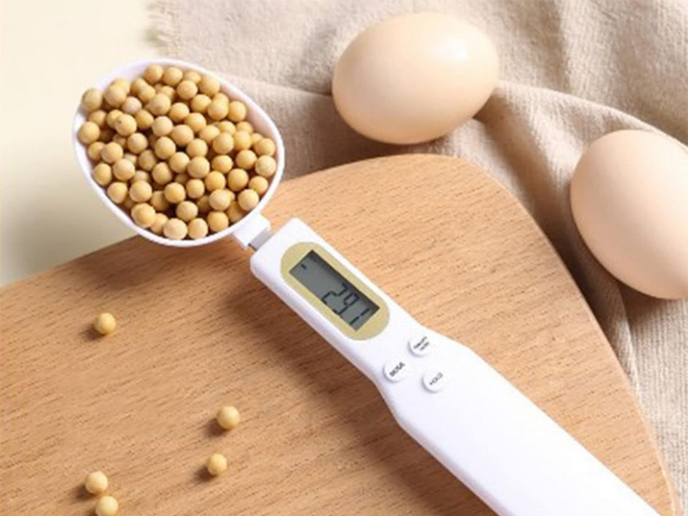 Digital Spoon Scale with LCD Display for Precise Kitchen Measuring, White