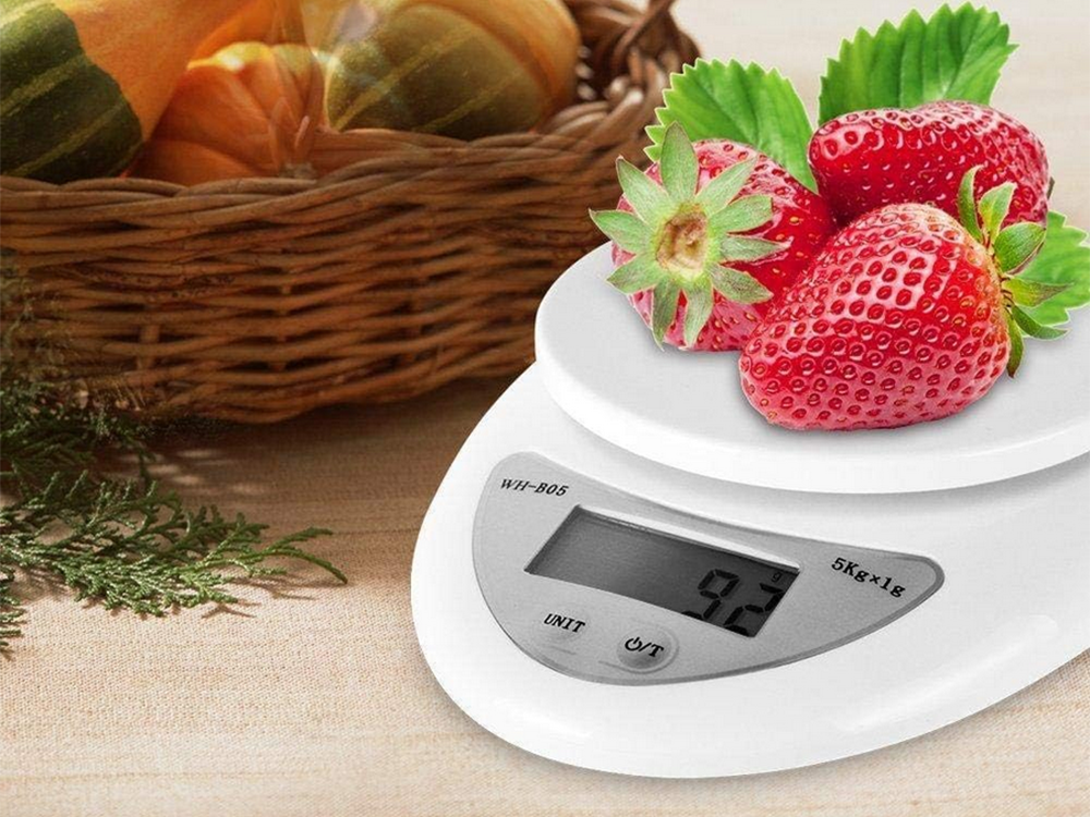 Digital Kitchen Scale with Bowl, 5kg Electronic Food Scale, LCD Display