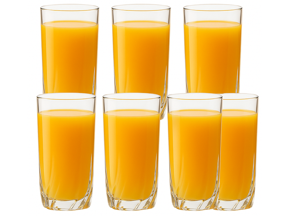 Set of 6 Tall Highball Glasses for Cocktails and Cold Drinks, 340 ml