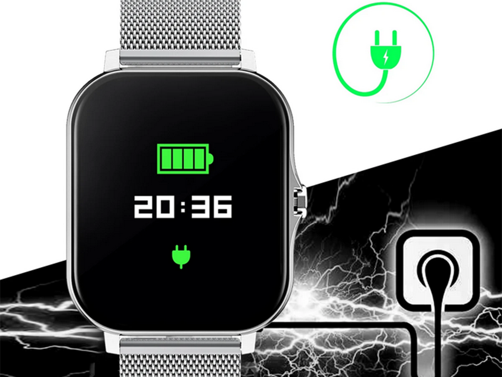 Išmanusis laikrodis su Bluetooth skambučiais ir sporto funkcijomis, pilkas