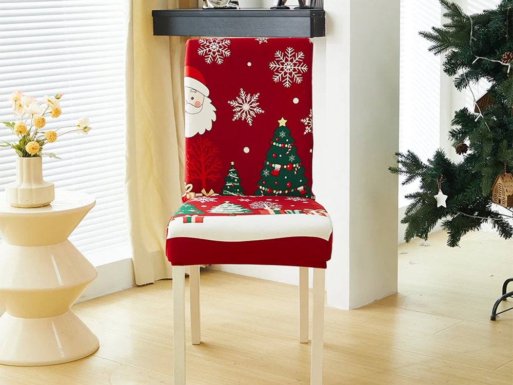 Universal Stretch Christmas Dining Chair Cover, Santa Decoration