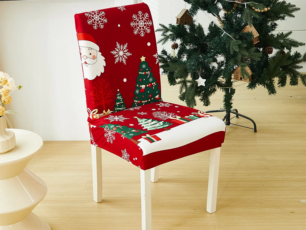 Universal Stretch Christmas Dining Chair Cover, Santa Decoration